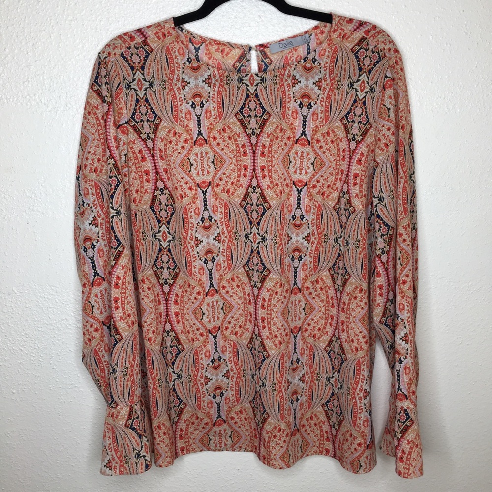 Dalia Boho Paisley Blouse Top XL